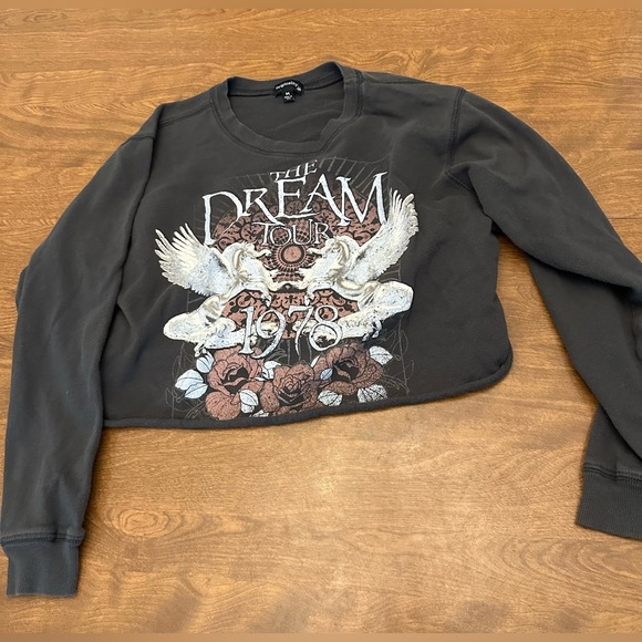 Originality Womens Cotton Crop Top Gray The Dream Tour 1978 Scoop M Made In USA - Picture 1 of 11